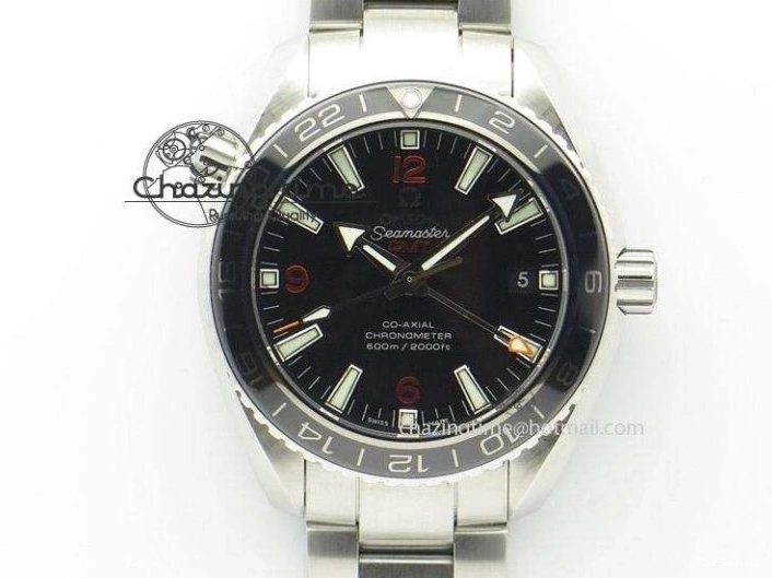 0513 Planet Ocean Master Chrono SS OM 1:1 Best Edition Black Dial On SS Bracelet A9900 V Fashionable 8113
